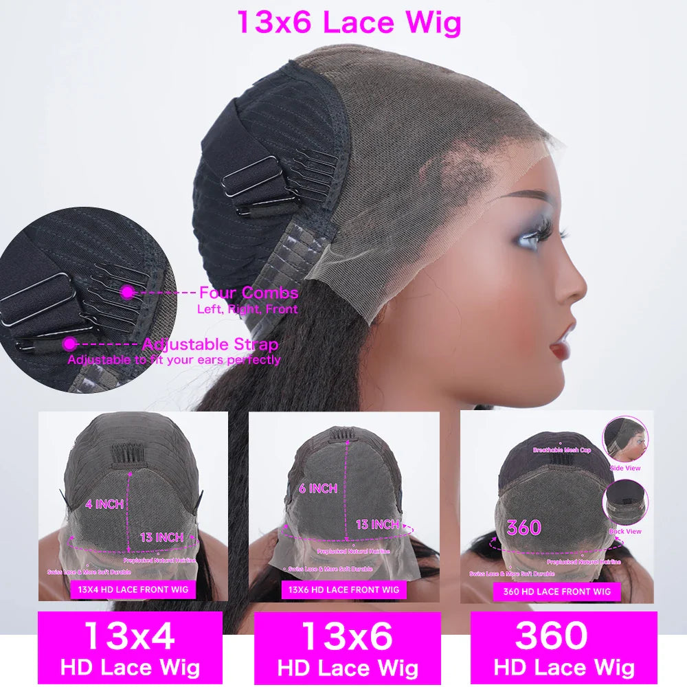 HD Transparent Bone Straight Lace Front Wig