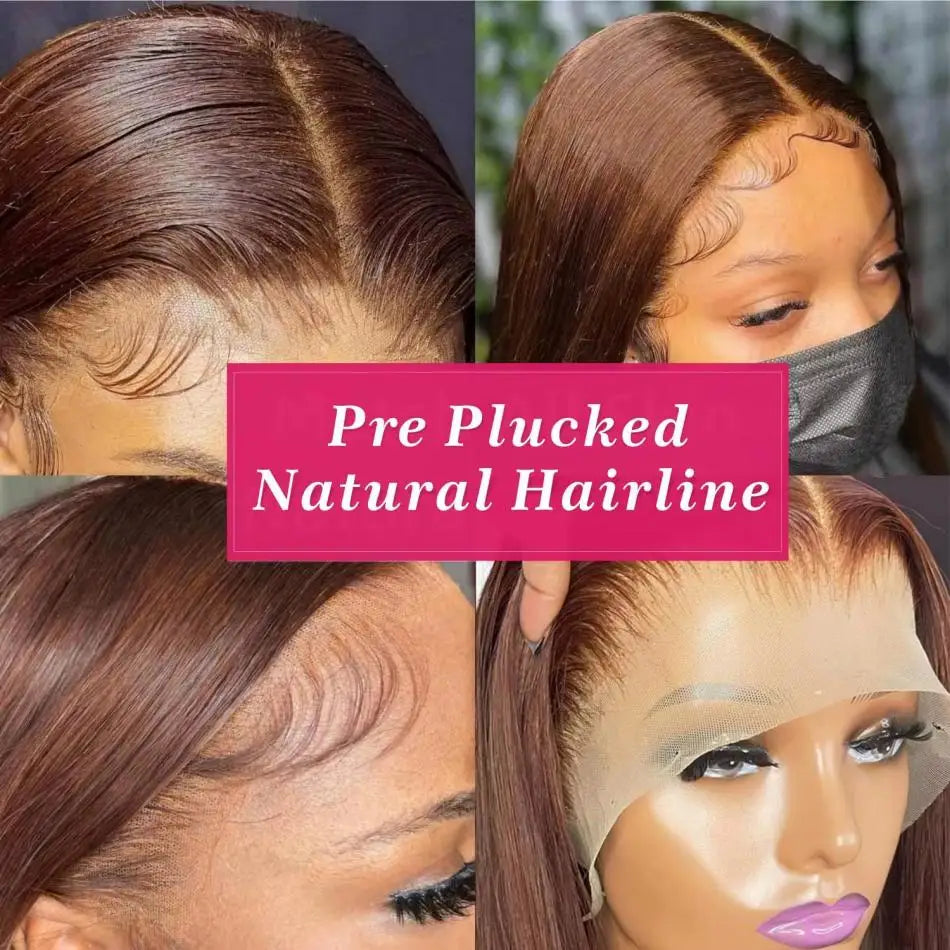 Chocolate Brown Silk Base Lace Wigs