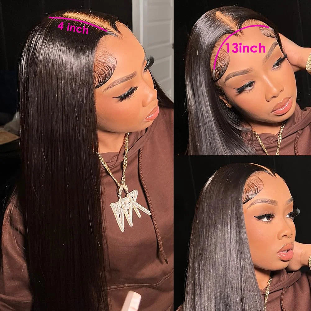 Natural Black Silk Base Lace Wigs