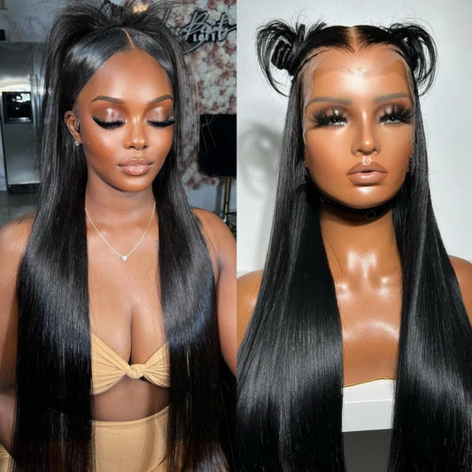 Natural Black Silk Base Lace Wigs