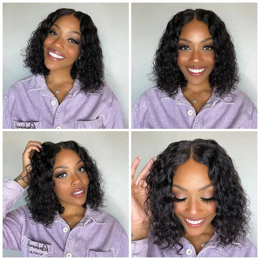 Deep Curly Short Part Lace Wigs