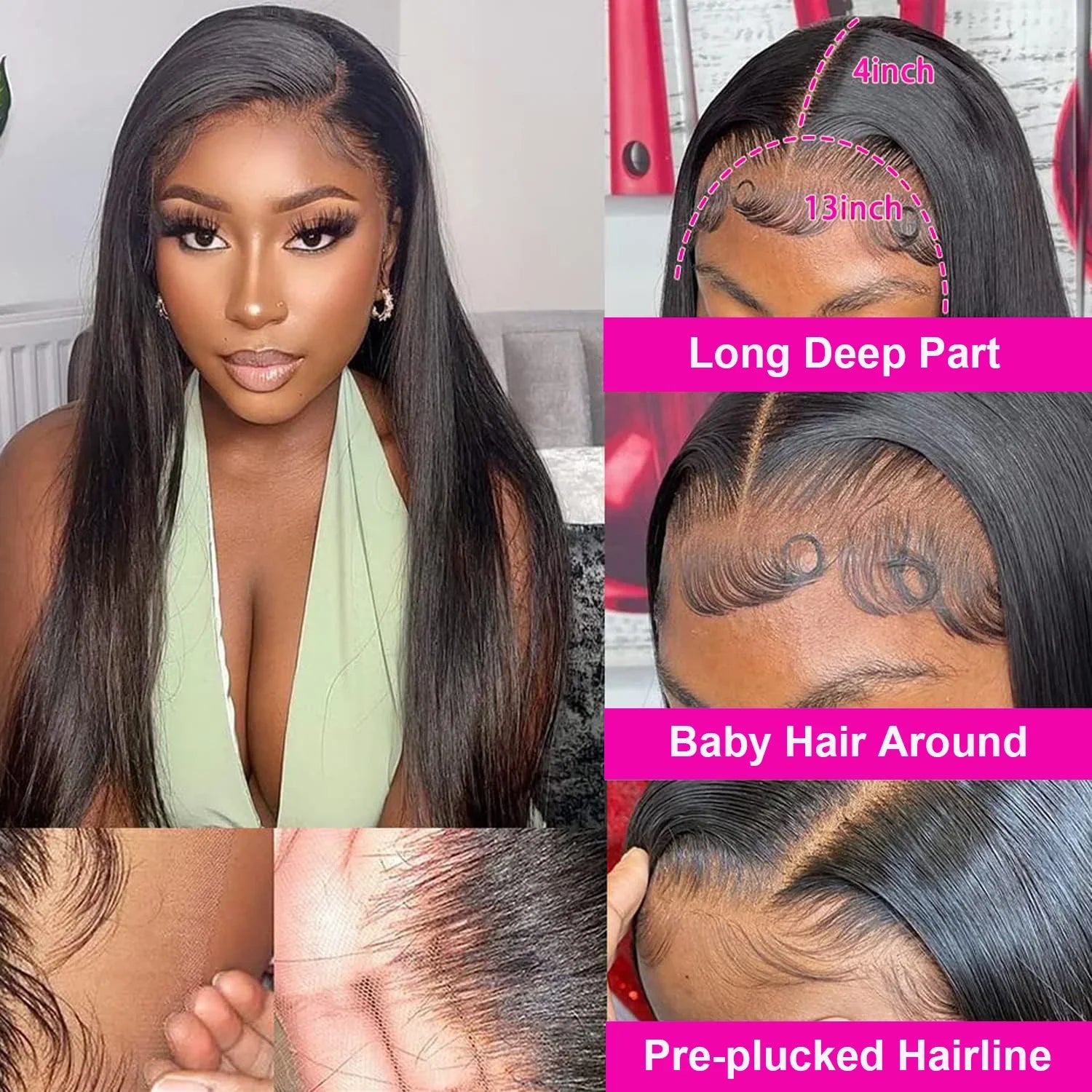 Natural Black Silk Base Lace Wigs