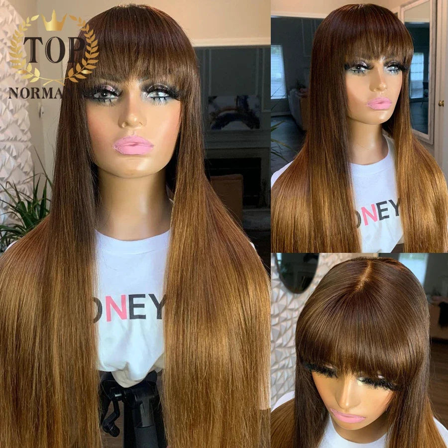 Ombre Brown Silk Base Lace Wigs