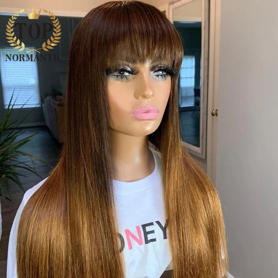 Ombre Brown Silk Base Lace Wigs