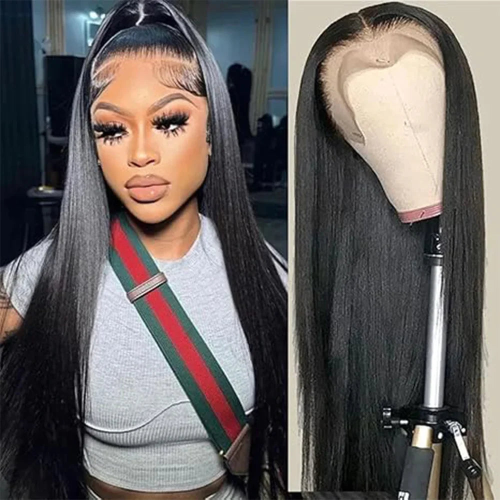 Straight Human Hair Silk Base Lace Wigs