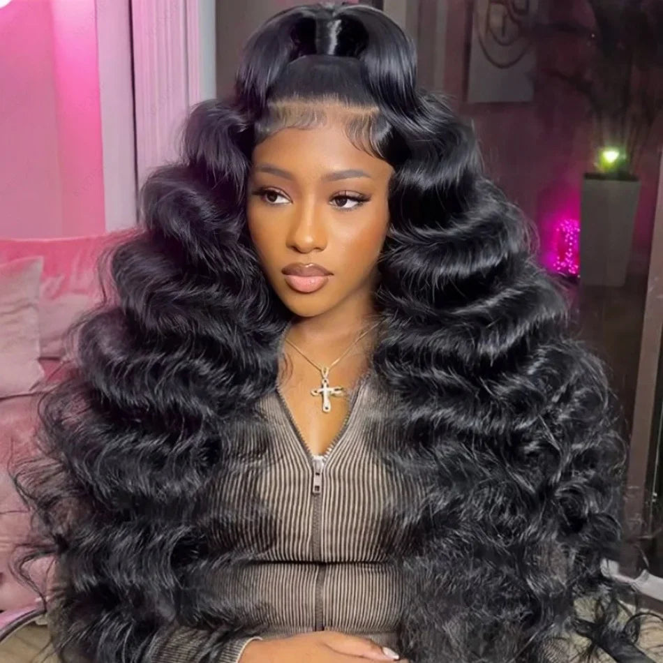 Preplucked Black Body Wave Human Hair Wigs