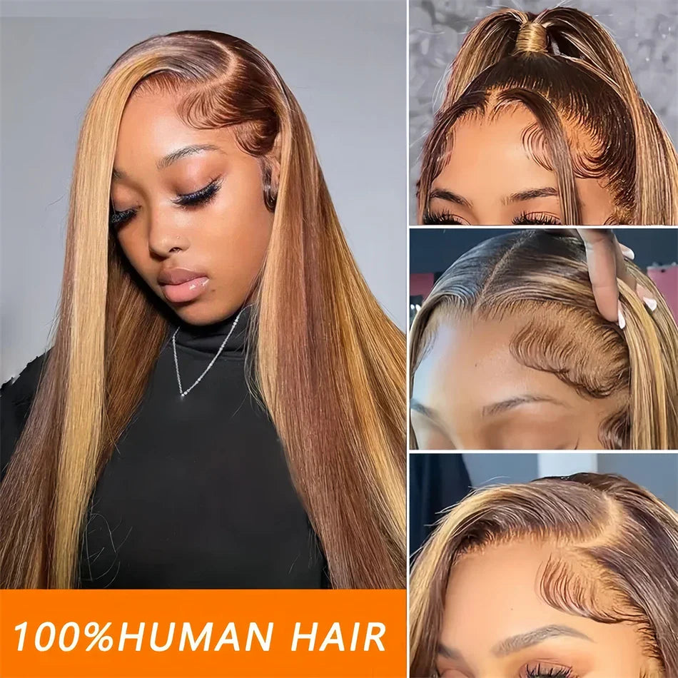 Highlight Straight Transparent Lace Frontal Wigs