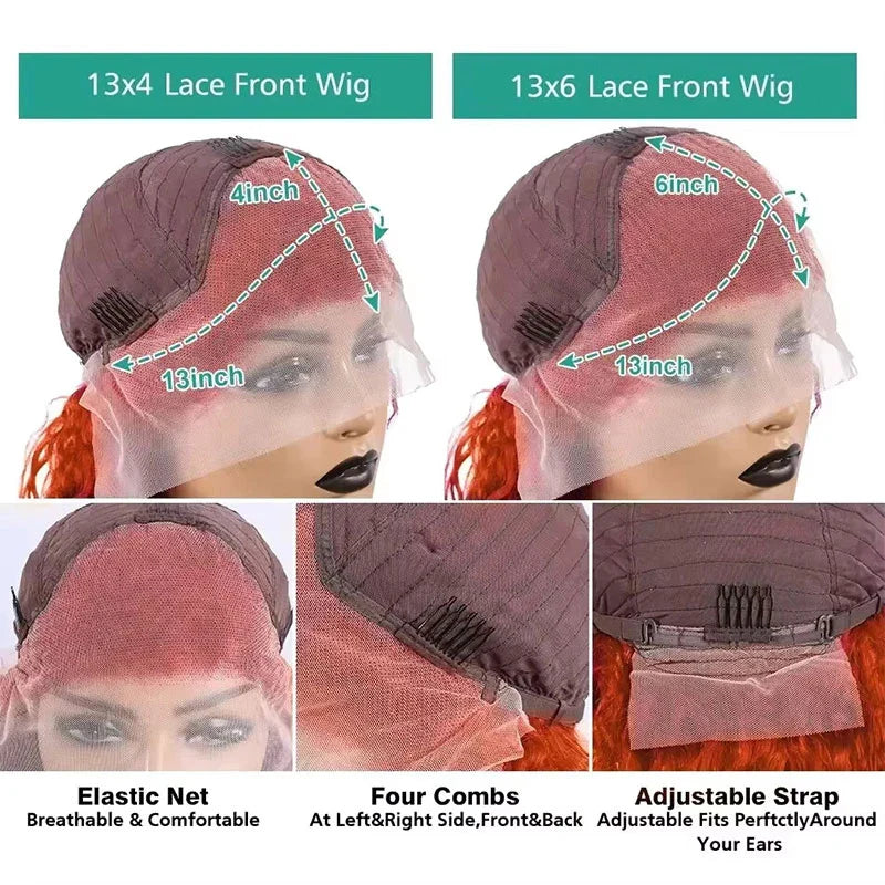 Orange Ginger Lace Front Pre Plucked Wigs