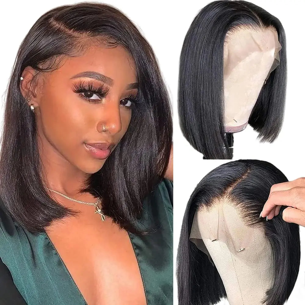 Bob Human Hair Lace Pre Plucked Wig