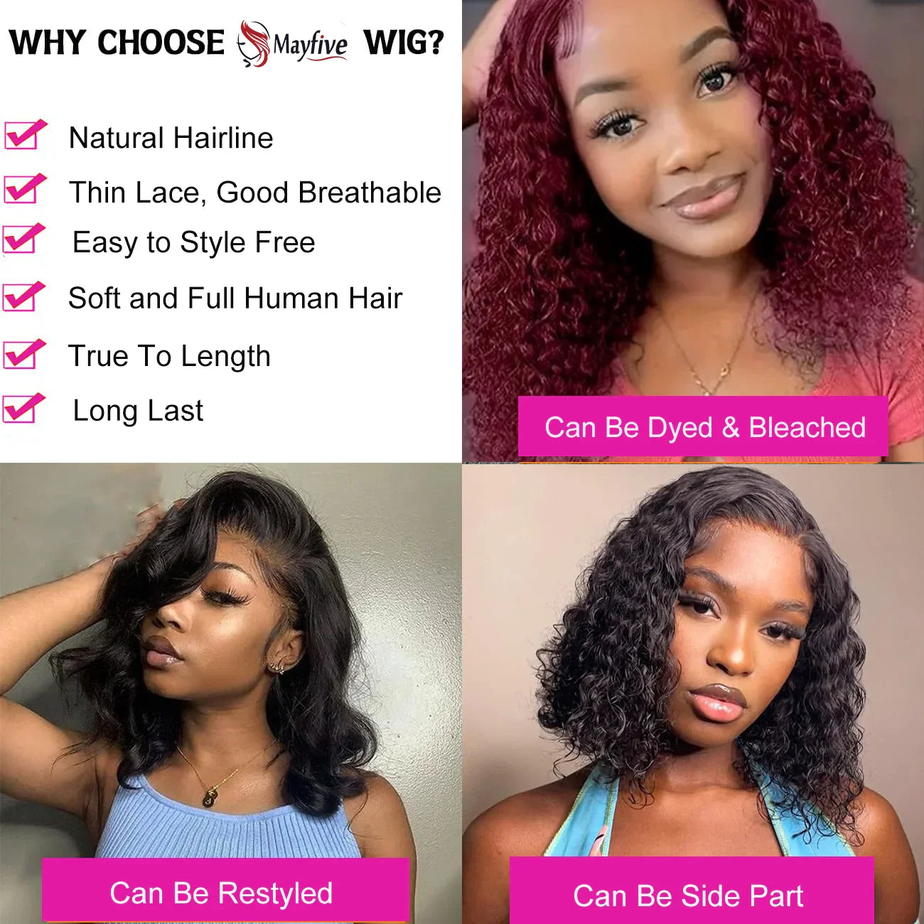 Deep Curly Bob Hair Wigs