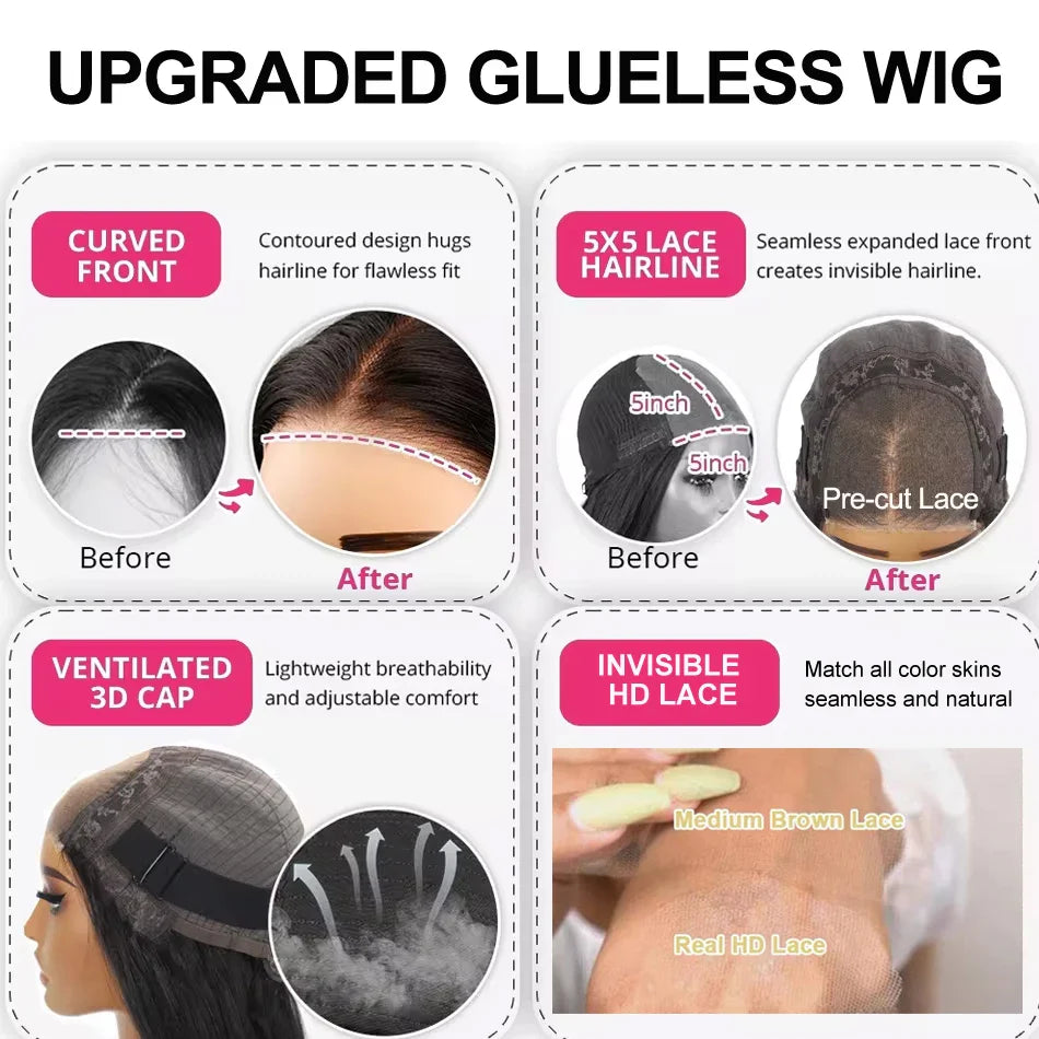 Kinky Straight Human Hair Wigs