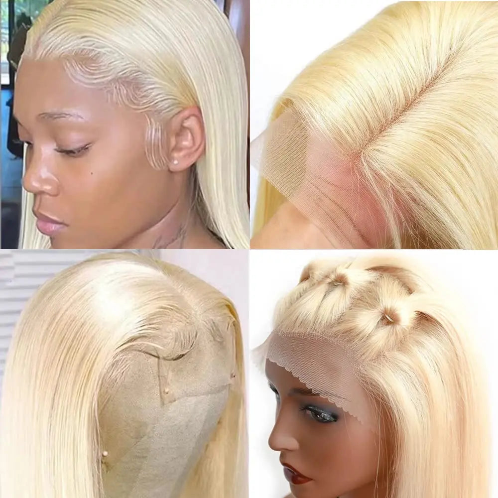 Blonde Short Bob Transparent Lace Front Wigs