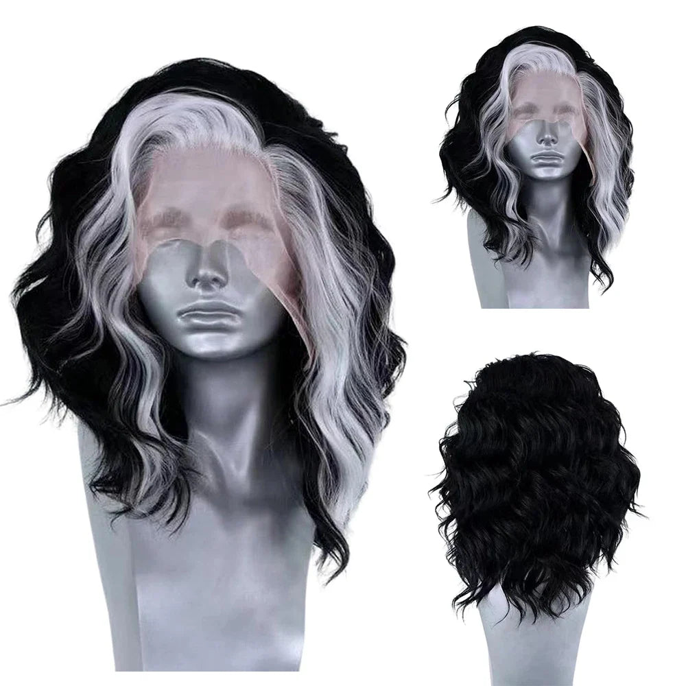 Light Grey Short Bob Synthetic Lace Front Wigs
