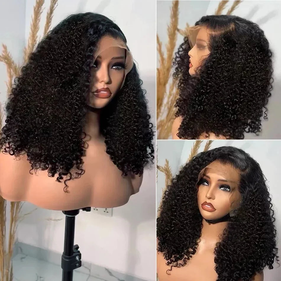 Deep Curly Short Part Lace Wigs