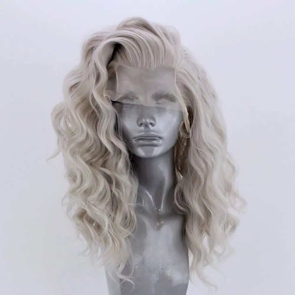 Light Grey Short Bob Synthetic Lace Front Wigs