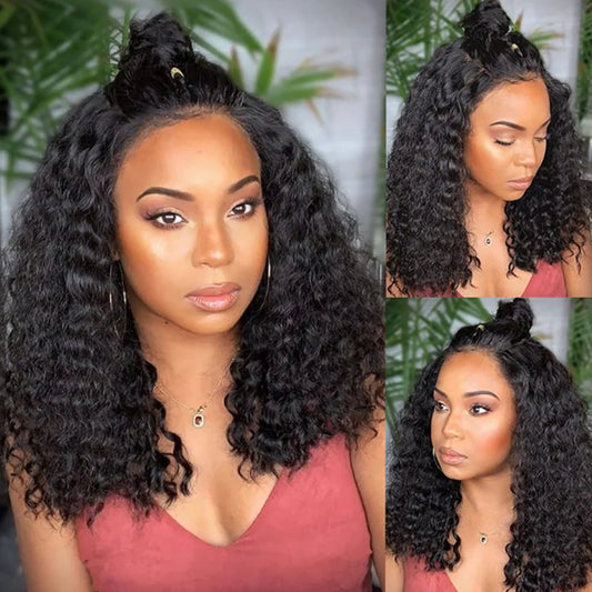 Deep Wave Pre-Plucked Side Part Short Bob Wigs