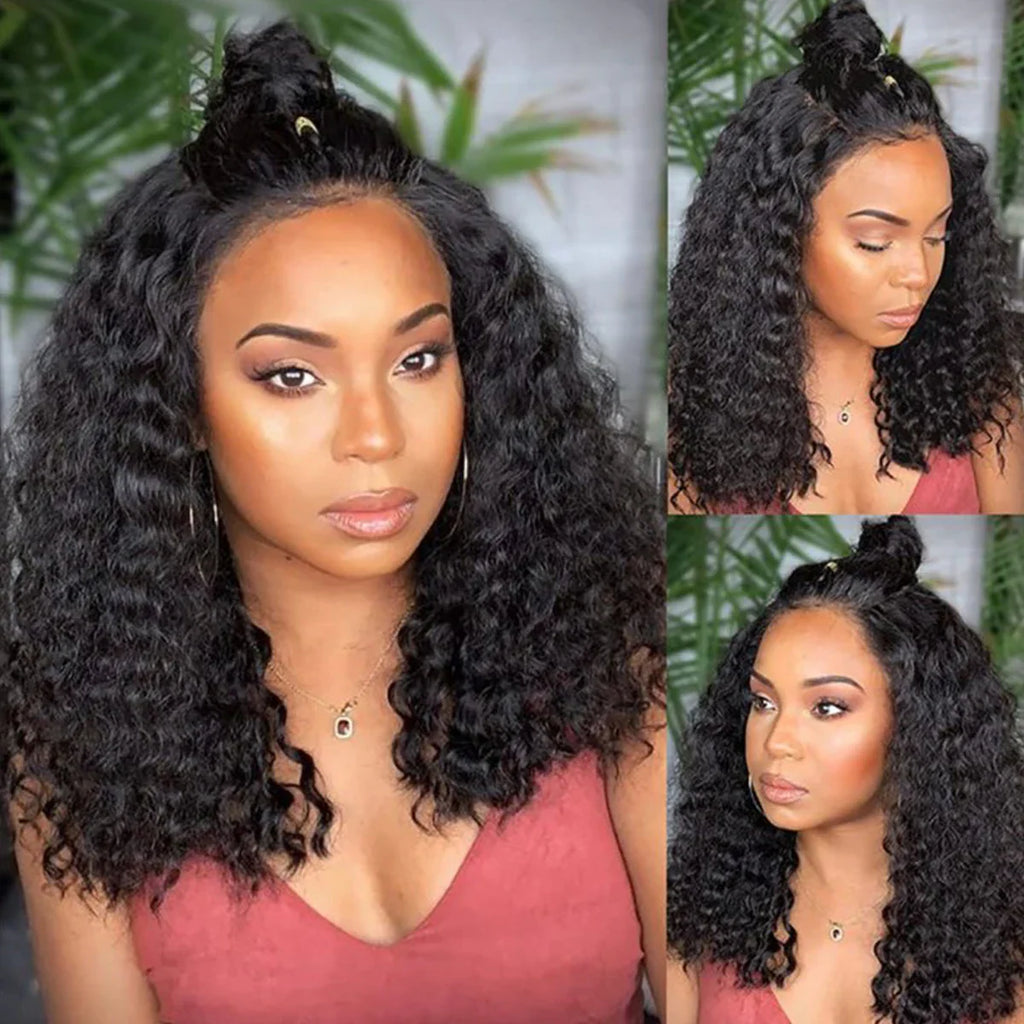 Deep Wave Pre-Plucked Side Part Short Bob Wigs