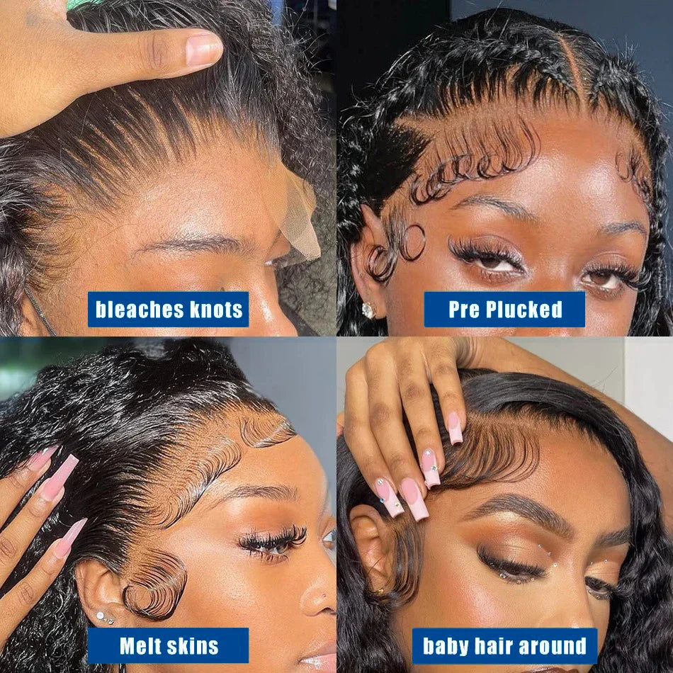 Deep Curly Short Part Lace Wigs