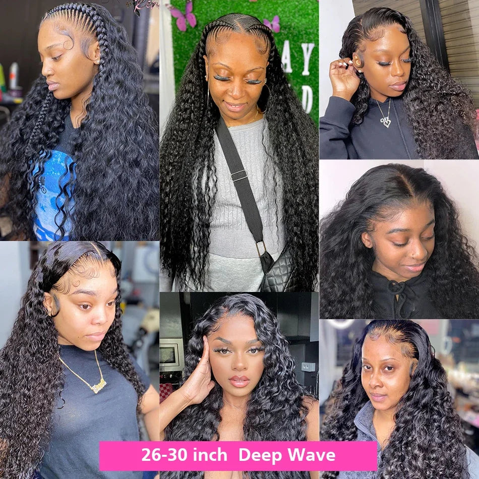 Water Wave Curly Pre Plucked Lace Front Wigs