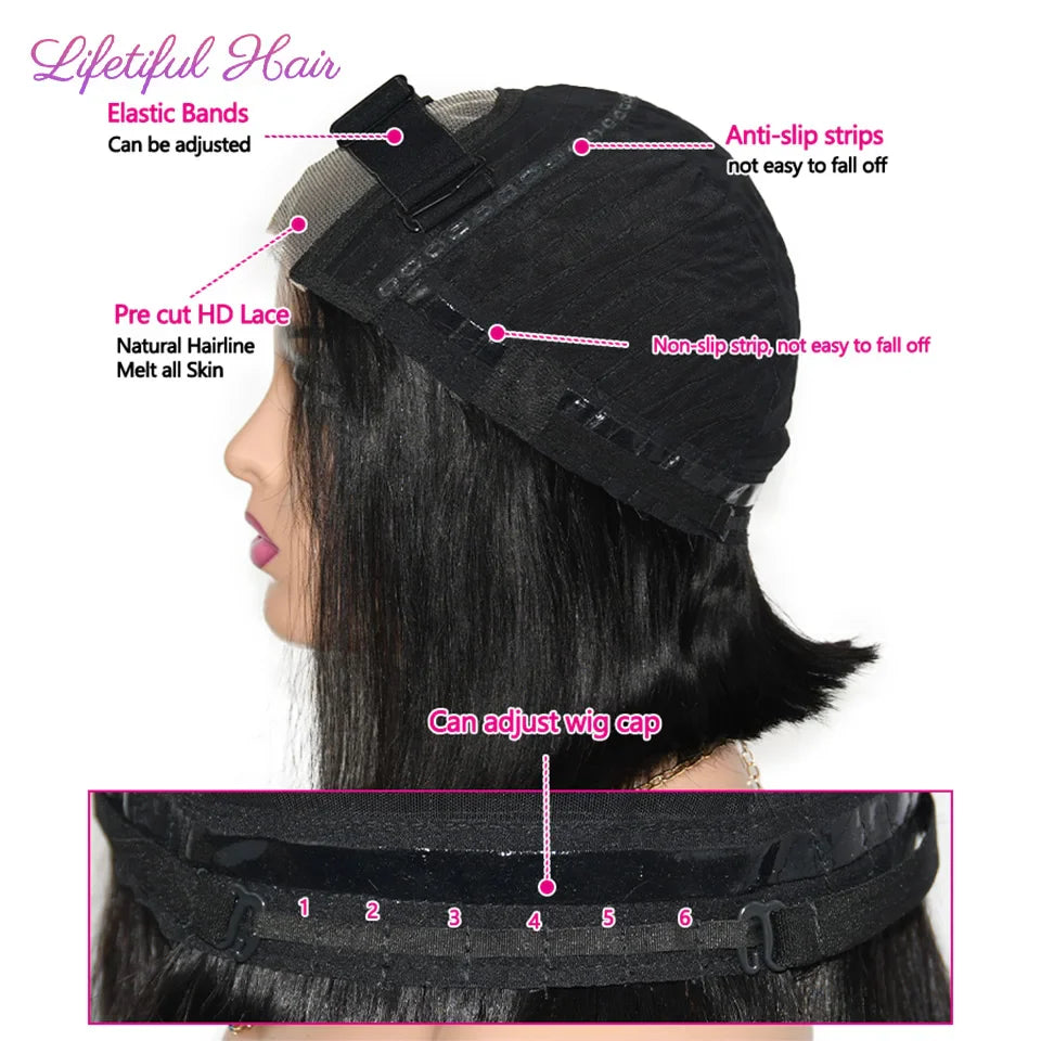 Ready To Wear Straight Transprent Part Lace Wigs