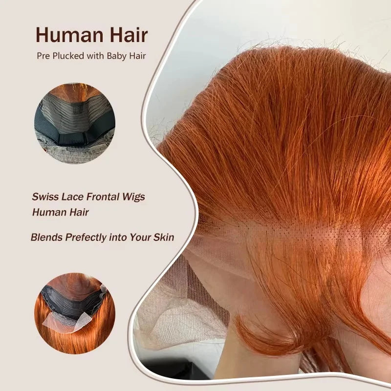Ginger Orange Lace Front Wigs