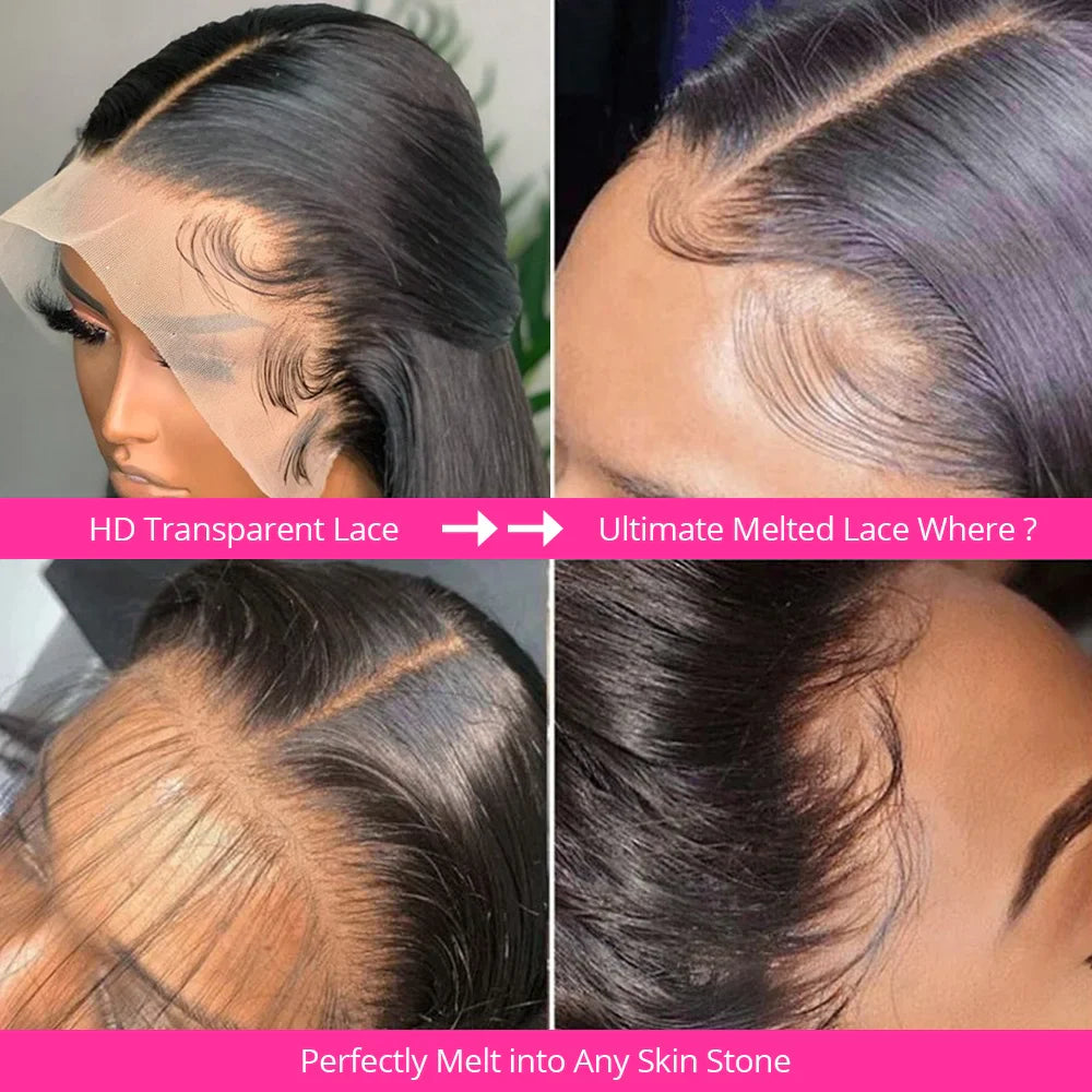 HD Transparent Bone Straight Lace Front Wig