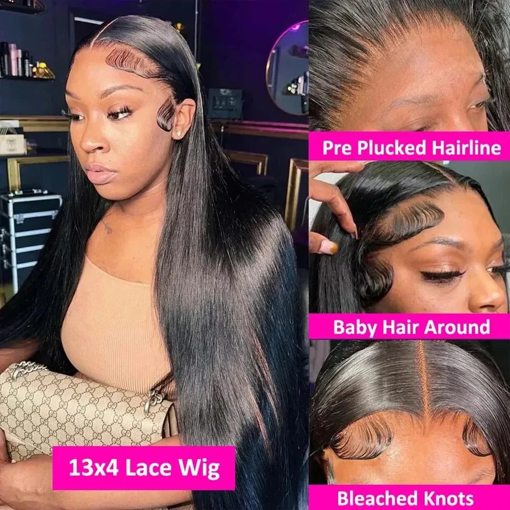 Straight Human Hair Silk Base Lace Wigs