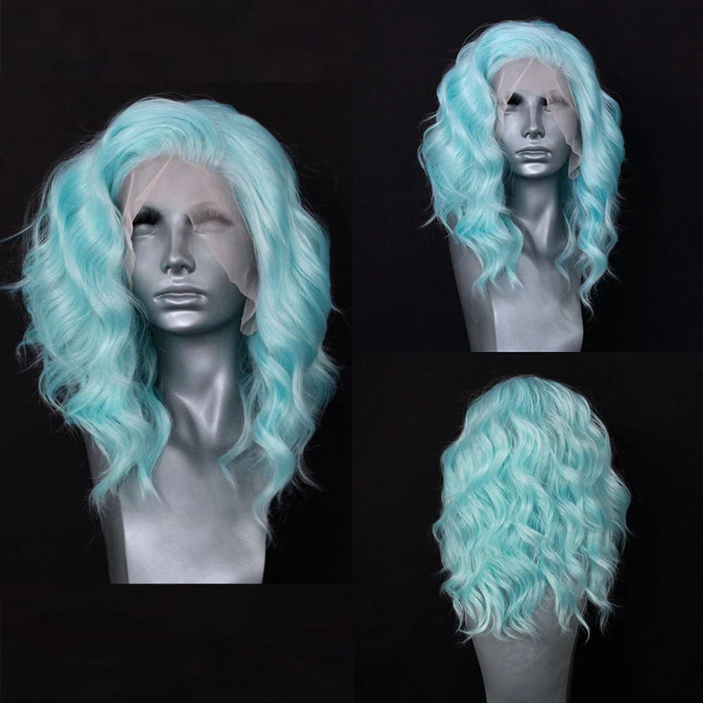 Light Grey Short Bob Synthetic Lace Front Wigs