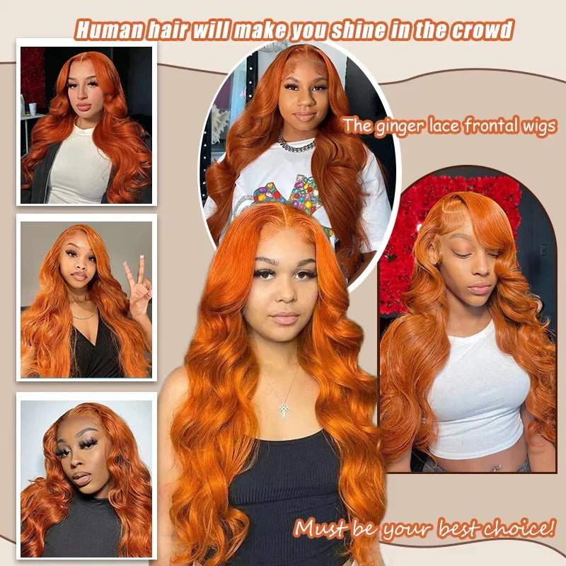 Ginger Orange Lace Front Wigs