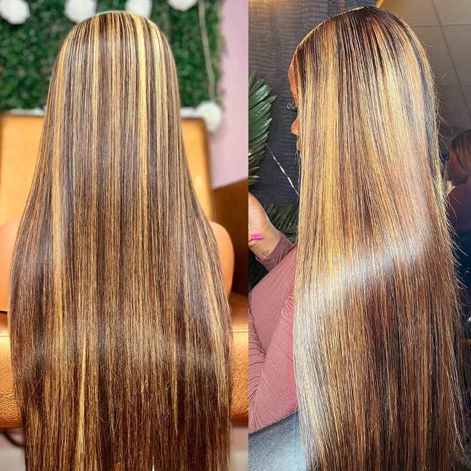 Bone Straight Blond Ombre HD Lace Wig