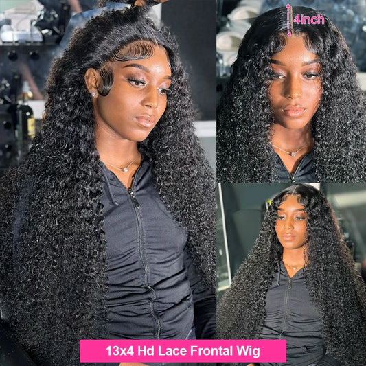 Water Wave Curly Pre Plucked Lace Front Wigs