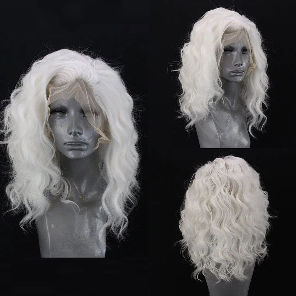 Light Grey Short Bob Synthetic Lace Front Wigs