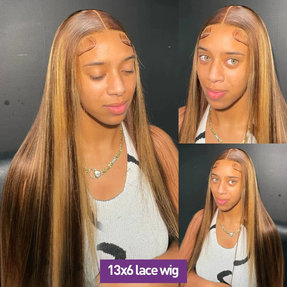 Bone Straight Blond Ombre HD Lace Wig
