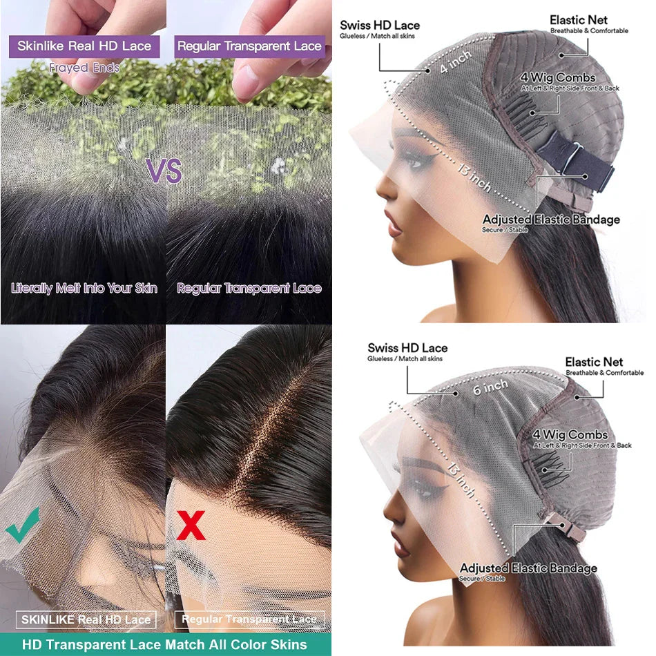 HD Transparent Body Wave Lace Front Part Lace Wigs