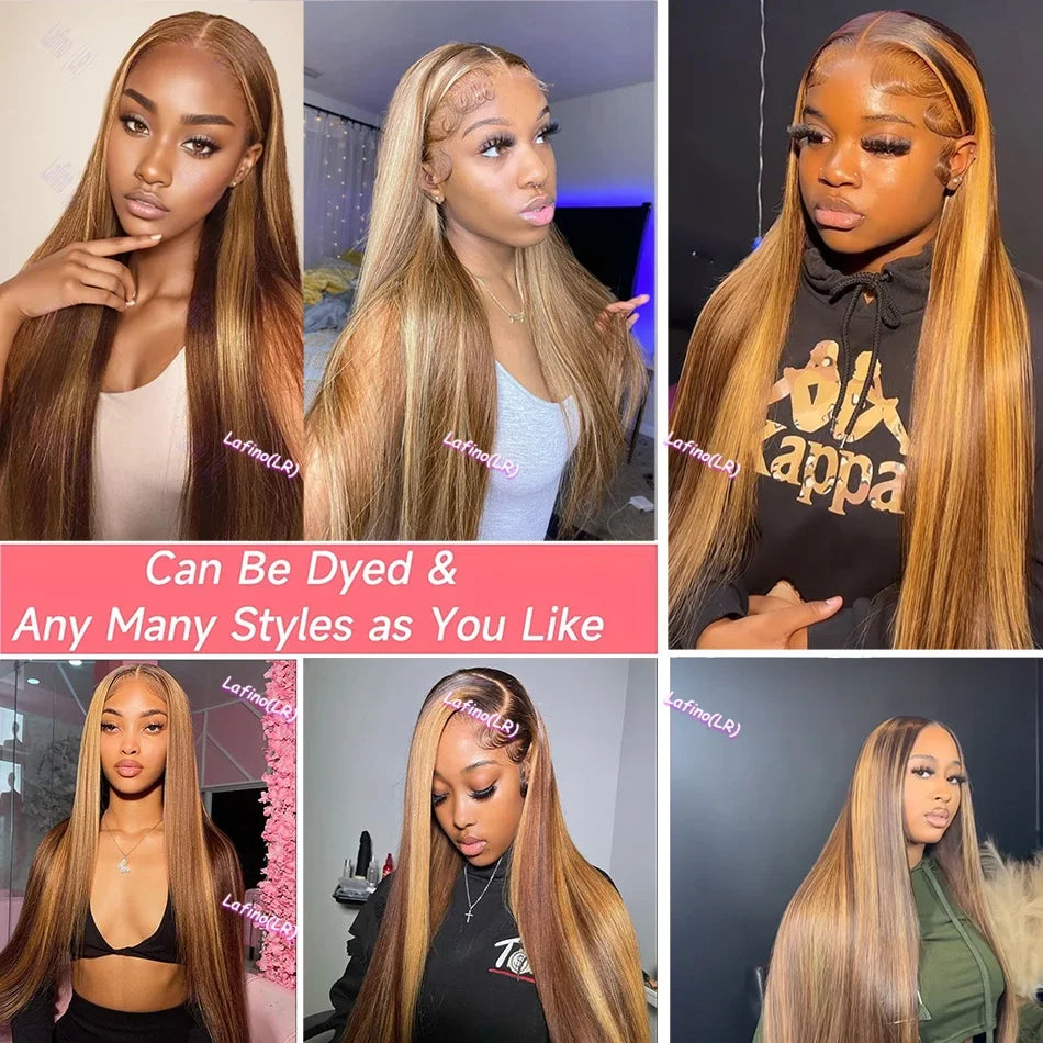 Bone Straight Blond Ombre HD Lace Wig