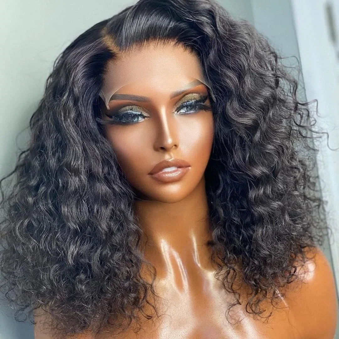Deep Curly Short Part Lace Wigs