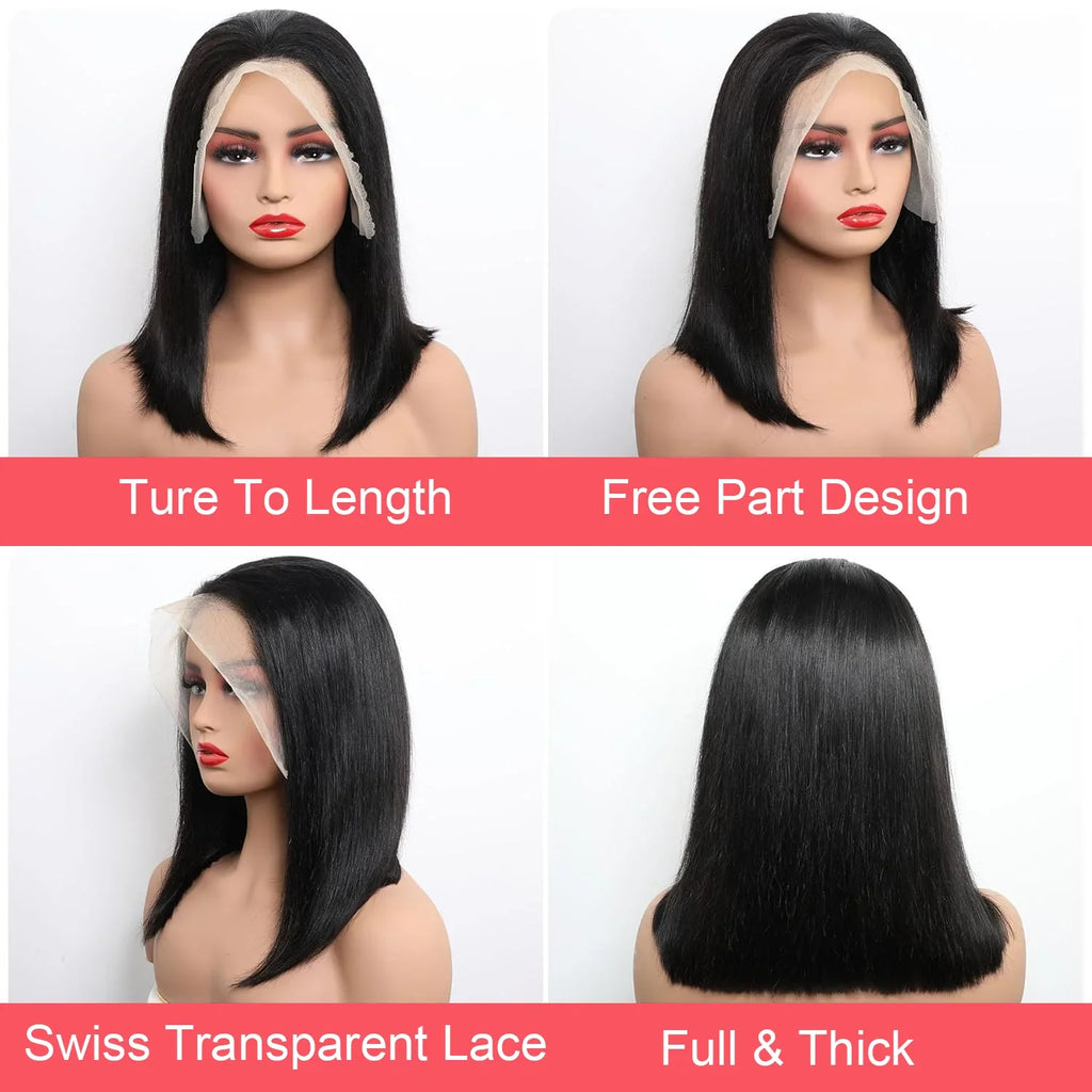 Bob Human Hair Lace Pre Plucked Wig