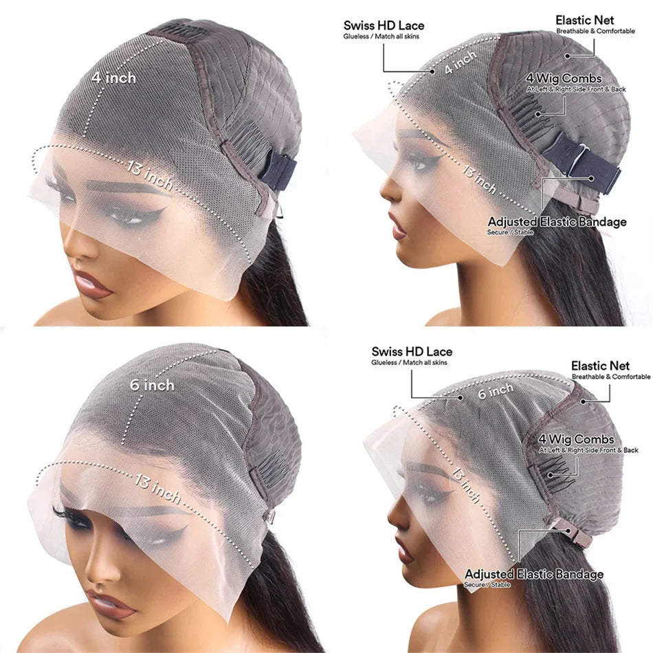 Highlight Straight Transparent Lace Frontal Wigs