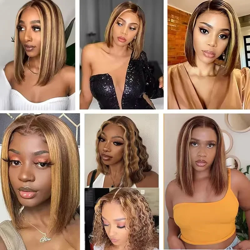 Highlight Bob Straight Lace Front Wig